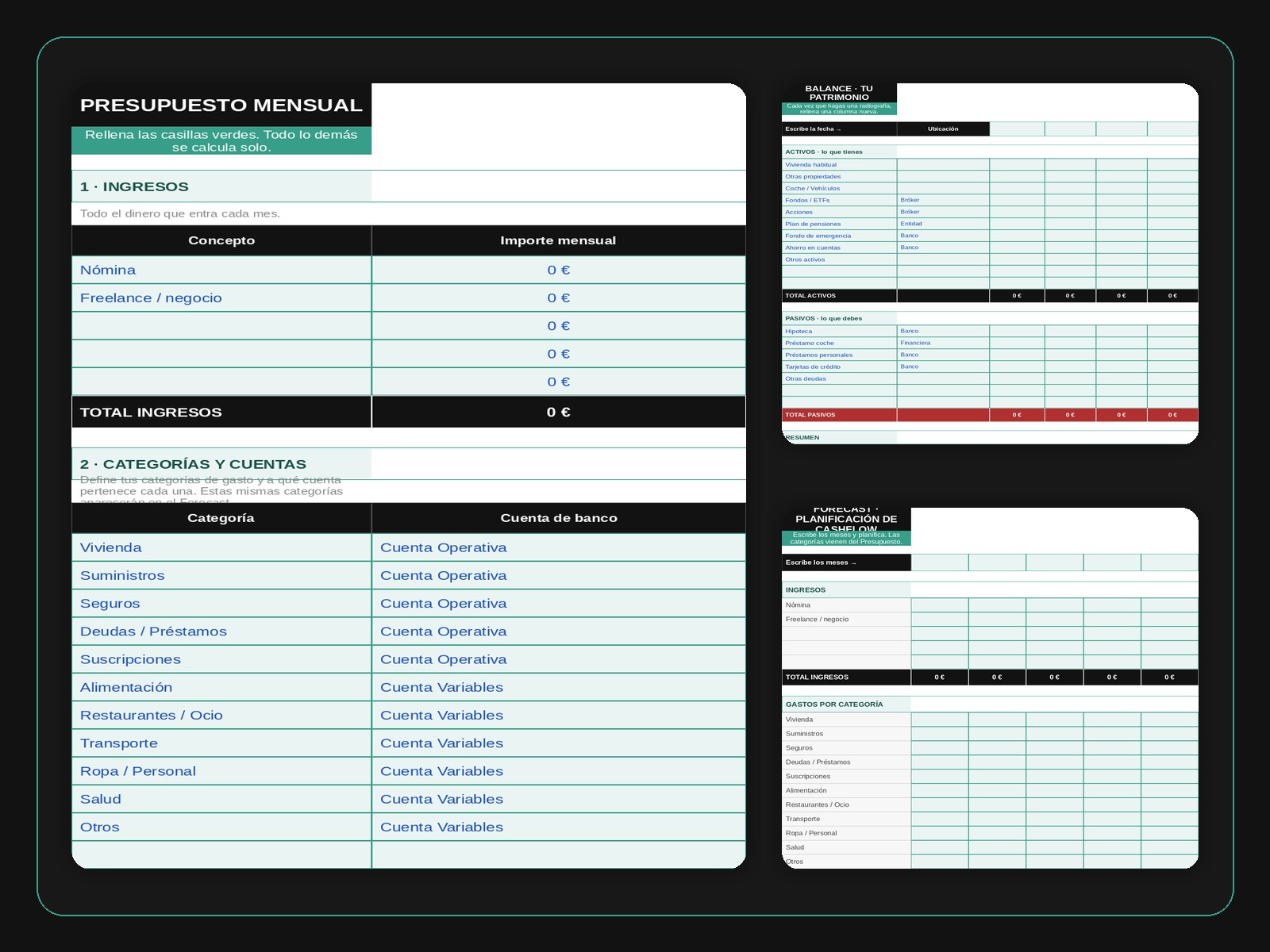 Captura del Excel del sistema financiero ALIGN